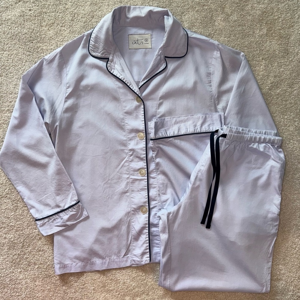 The Cats Pajamas Lavender Purple Cotton Long-Sleeved Set Size S